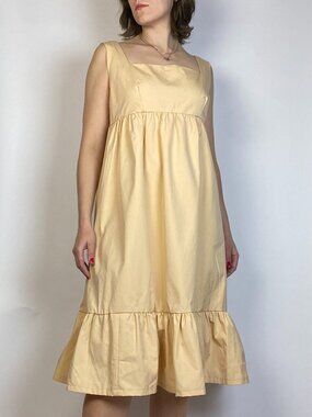 Vintage Peach Handmade EMPIRE WAIST Regency Dress -- Large